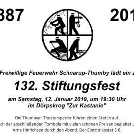 FFW Schnarup-Thumby: 132. Stiftungsfest am 12.01.2019